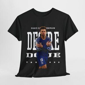 Desire Doué PSG T-Shirt Unisex Heavy Cotton Tee Paris Saint-Germain Ligue Shirt